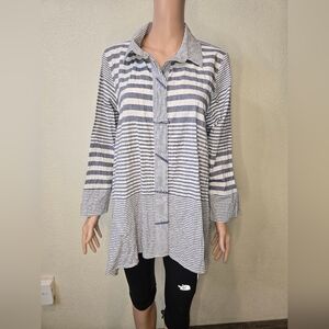 Habitat Clothes To Live In Jacket Blouse S Chopstick Button Crinkle Ligh…